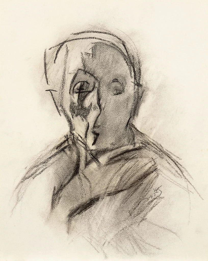 Autoritratto dell'artista con gli occhi chiusi